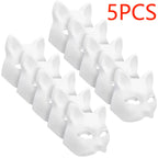 5-50Pcs Cat Fox Mask Halloween Blank Mask Costume for Adults for Holiday Party Role playing accessories