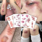 Halloween tattoo stickers Horror Wound  Blood Injury Fake Scab Scar Lasting Fake Tattoo  Arm Art Sticker DIY Party Decorations