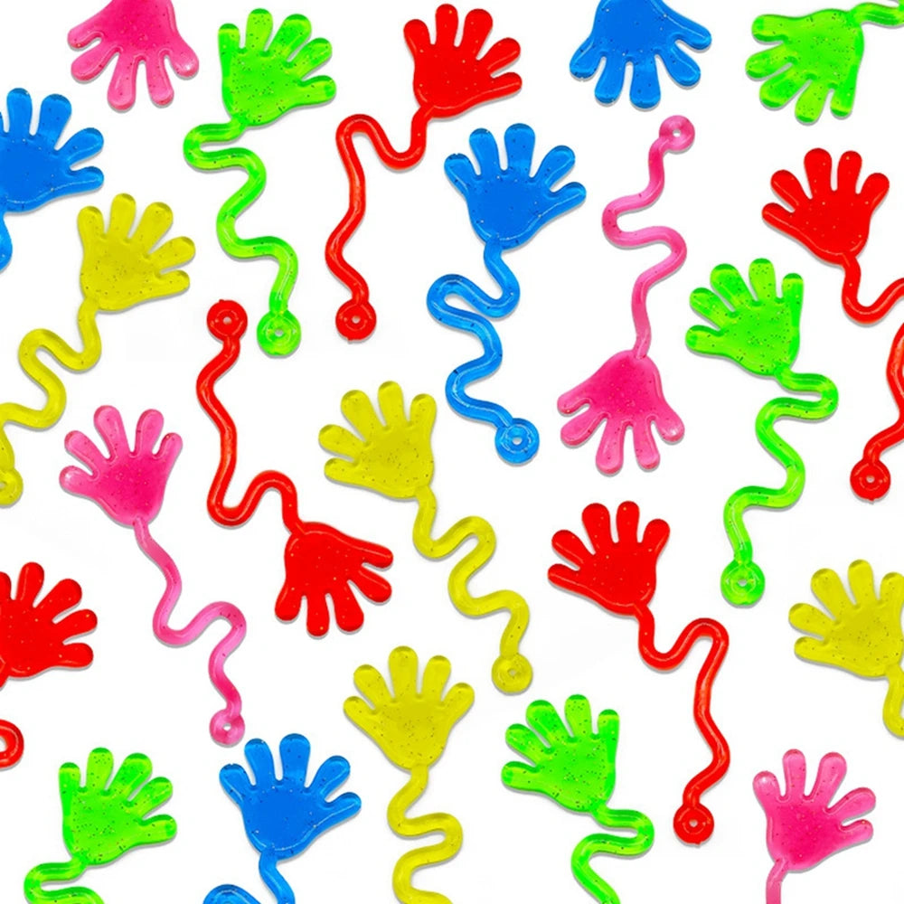 Glitter Sticky Hands Toy Set – Stretchy Sensory Party Favors