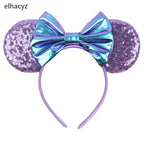 Embroidered Sequin Ears Bow Headband for Women & Girls