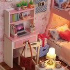 Kitten Mini Doll House 3D Wooden Puzzle DIY Miniature Building Kit