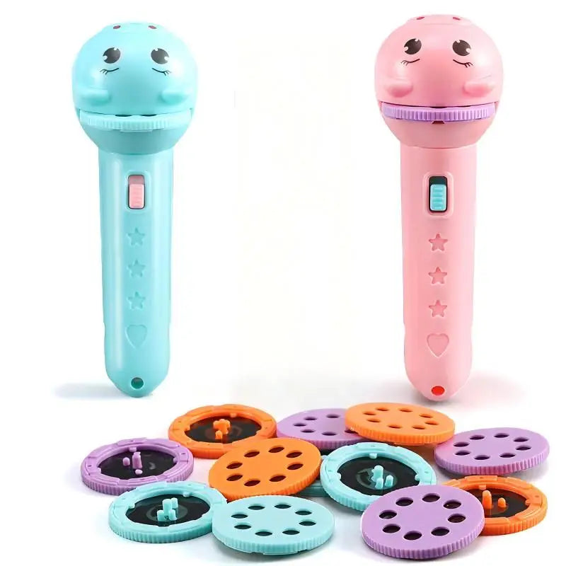 Children's Glowing Flashlight Projector Toy Baby Sleep Story Book Early Education Lighting Holiday Christmas Gift