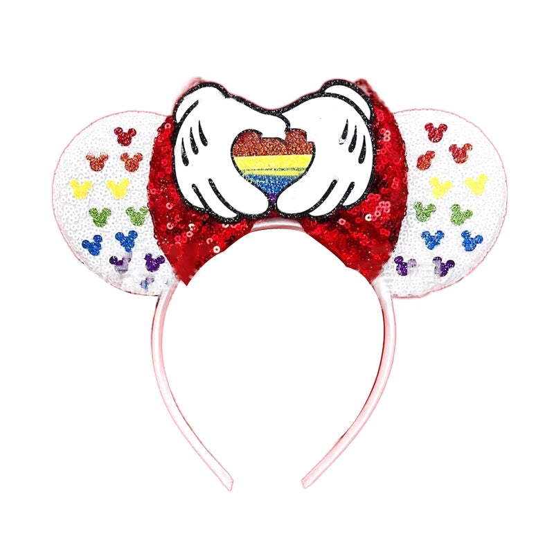 Mouse Ears Sequin Bow Cosplay Headband for Women & Adults