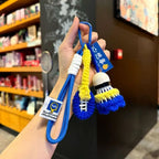 Crochet Badminton Keychain Mini Sports Bag Charm