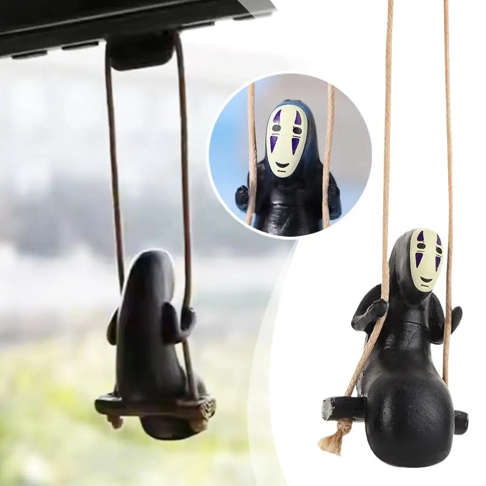 Funny Anime Car Ornaments Faceless Male Car Pendant Car Rearview Mirror Pendant Friend Birthday Gift Home Bag Decor Ornament