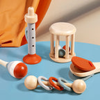 Baby Wooden Hand Bell Rattle Montessori Sensory Grasp & Teething Toy