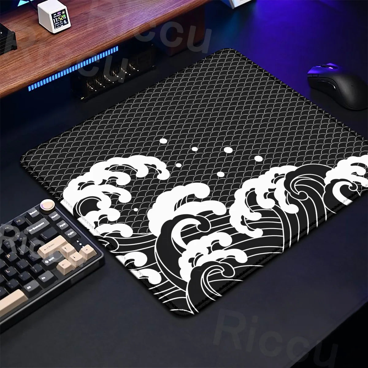 Gaming Mice Mat Great Wave Art Control Mousepad Anti-slip Small Deskmat Pc Gamer Accessoires 18x22cm Lock Edge Speed KeyboardPad
