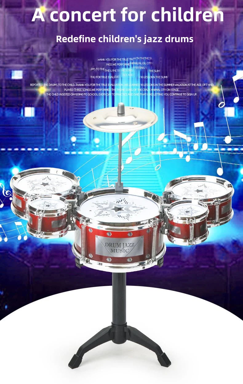 Kids Jazz Drum Set Musical Instrument Toy for Beginners