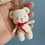Cute Couple Bear Crochet Keychain Animal Bag Charm