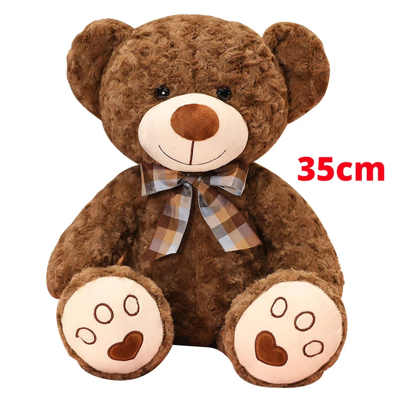 25/35CM Kawaii Teddy Bear Plush Pillow Toys Lovely Bow-Knot Bears Toys Stuffed Soft Animal Dolls Xmas Valentine Gift