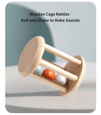Baby Wooden Hand Bell Rattle Montessori Sensory Grasp & Teething Toy