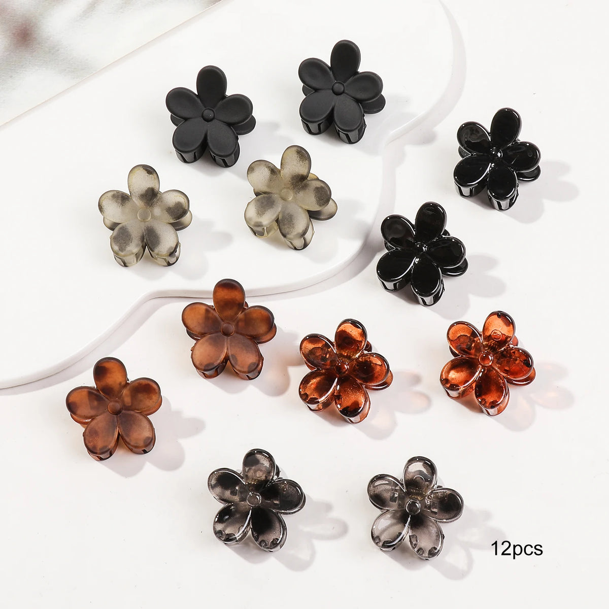 Mini Flower Hair Claw Clips Pack for Women & Girls