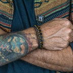 1PC Vintage Male Tribal Coconut Shell Wooden Beaded Bracelet for Men Lava Stone Bracelet Man Jewelry Gift for Him