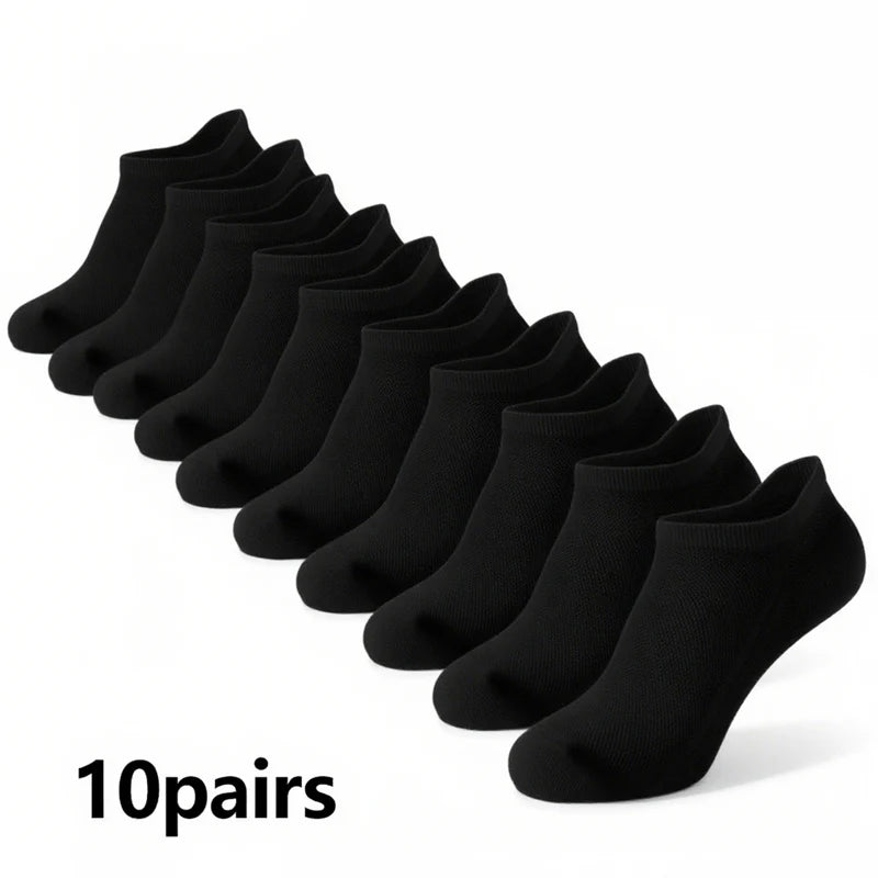 10/20 Pairs Men's Ankle Socks, Breathable Mesh Sports Socks, Casual Athletic Summer Thin Short Socks