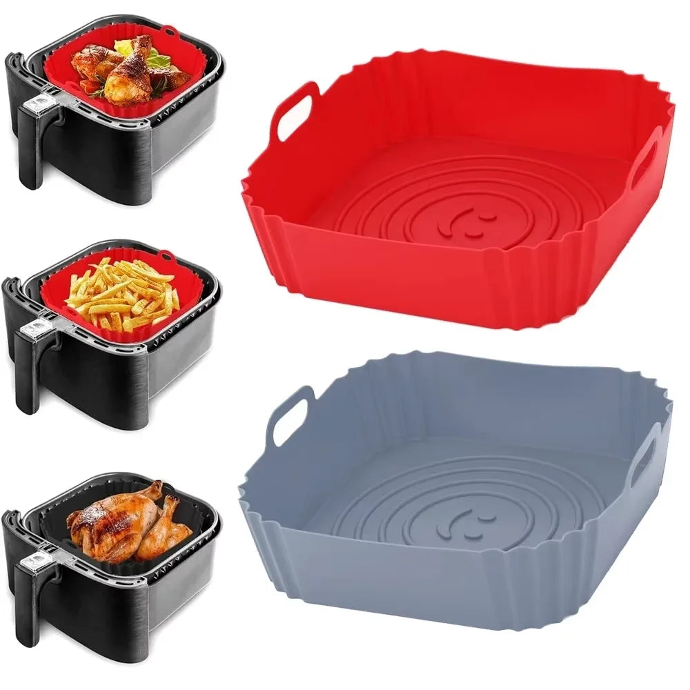 Reusable Silicone Air Fryer Basket Liner – Non Stick Cooking Pot for Air Fryers