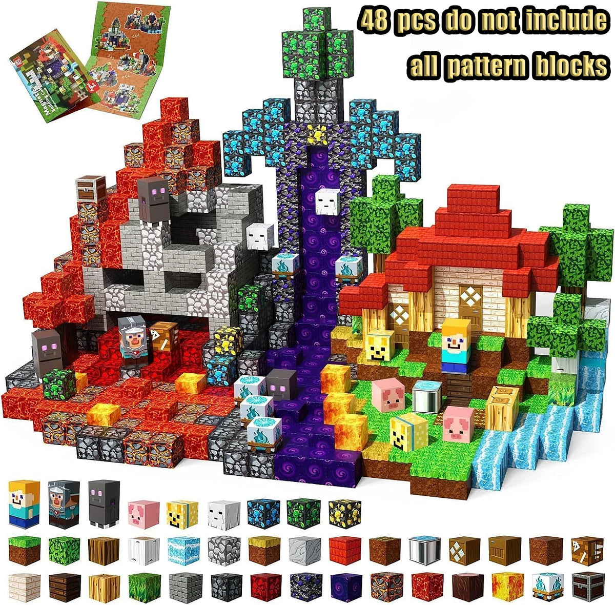 Magnetic Building Blocks Mine World Castle & Villa STEM Construction Set
