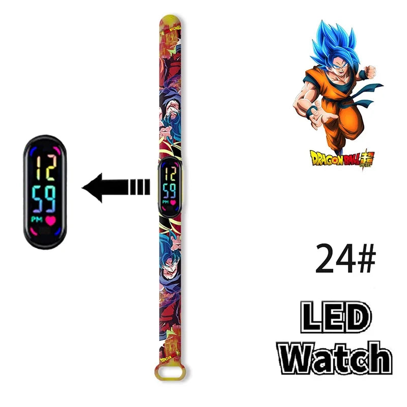 Bandai Dragon Ball Z Fashion Cartoon Action Printing Anime LED Type Watches Kids Watch Birthday Gifts Toys