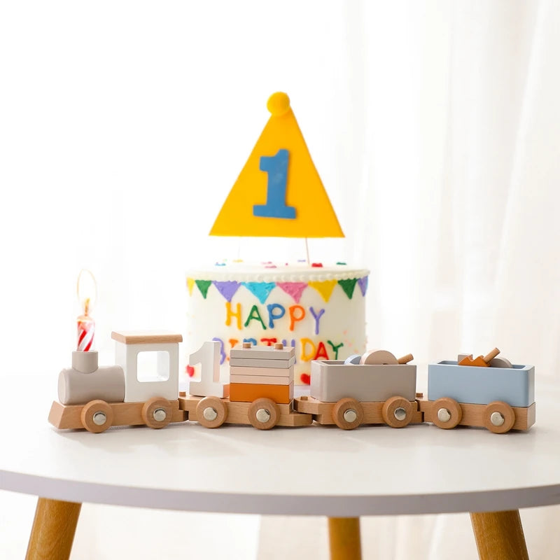 Wooden Montessori Train Learning Toy for Toddlers and Preschool Kids