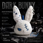 Gothic Bunny Plush Keychain RabbitBag Charm with Bandage Desian Kawaii Key Ring Pendant Car Bag Ornament Gift To