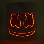 Halloween LED DJ Mask Lifelike Marshmello Mask Breathable Helmet Mask Durable Carnival Festival Halloween Party Props Cosplay