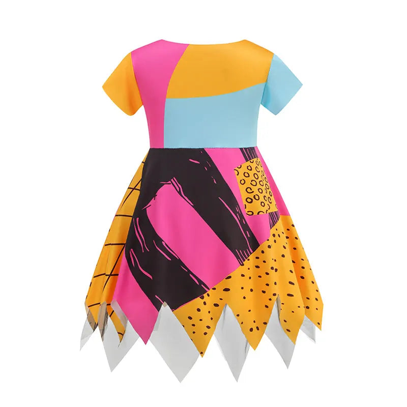 Girls Spooky Skeleton Ghost Sally Bride Dress Kids 2026 Halloween Carnival Party Character Cosplay Before Christmas Costume