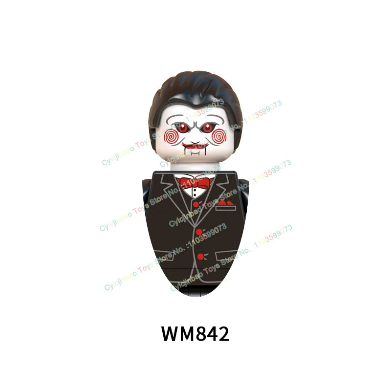 WM6075 WM6101 WM6102 Horror Movie Action Figure Building Blocks Halloween Series Character Accessories Model Brick Toys For Kids