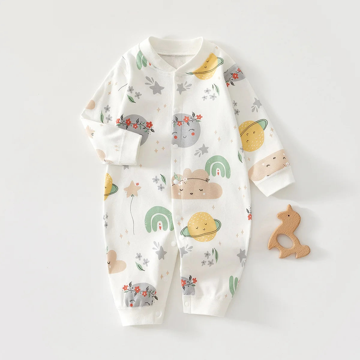 AYNIGIELL Spring & Autumn 0-12 Months Baby Jumpsuits, 100% Cotton Long Sleeve Clothes, Soft Newborn Rompers for Girls & Boys.