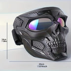 Windproof Full Face Skull Mask – Colored Goggles , Skeleton Design, Perfect for Halloween , Day of the Dead , Cosplay