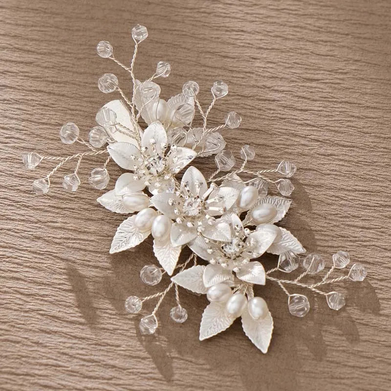 Pearl Flower Bridal Hair Comb for Women