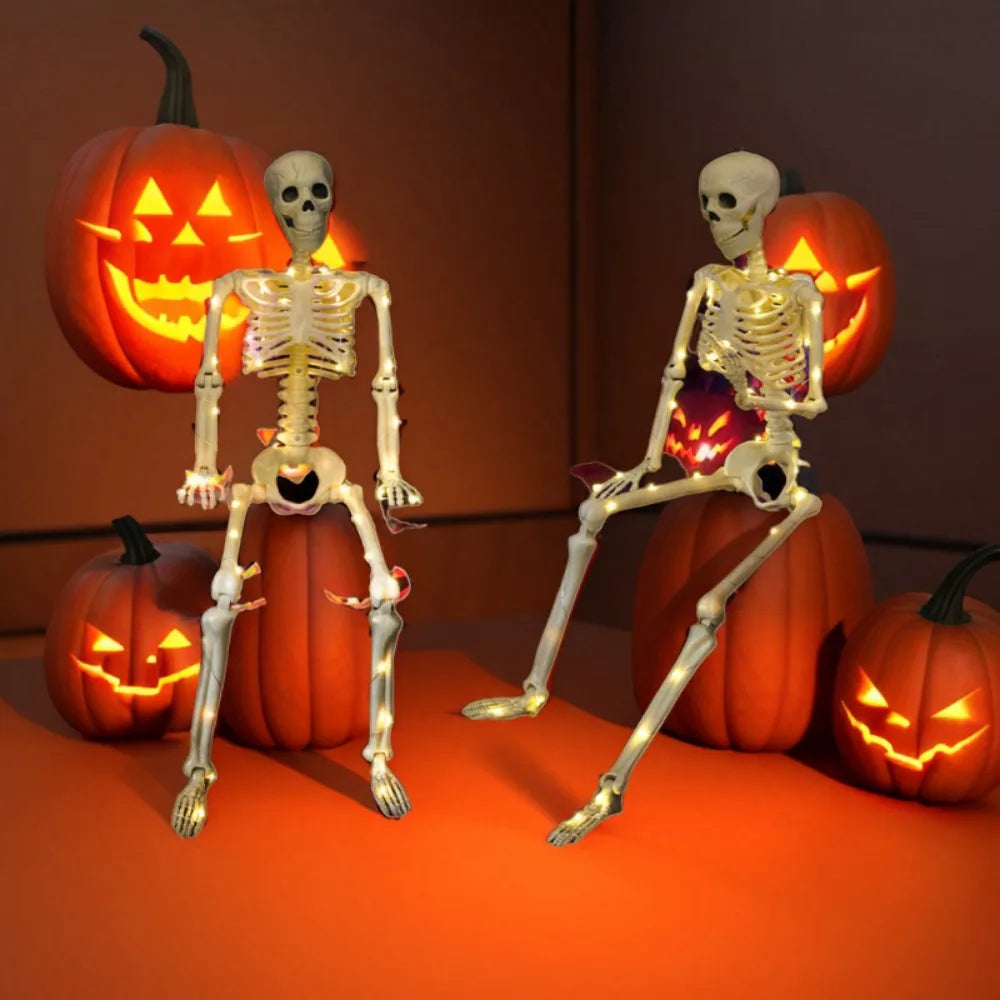 1PC Glowing and Non-glowing 40cm Joint Movable Simulation Skeleton for Halloween Ghost Festival Haunted House Outdoor Decoration