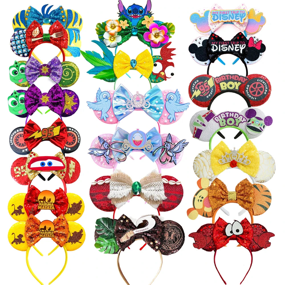 Mouse Ears Sequin Bow Cosplay Headband for Women & Adults
