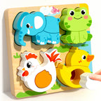 Montessori Wooden Color & Shape Matching Building Blocks