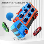 Large Car Transporter Truck with Folding Race Track & Alloy Cars