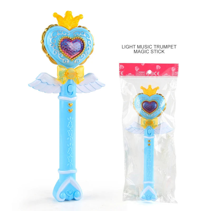 Magic Wand Girl Princess Flash Wand Glowing Sound Effect Fantasy Fairy Stick Cartoon Flash Wand Children's Toys Birthday Gift