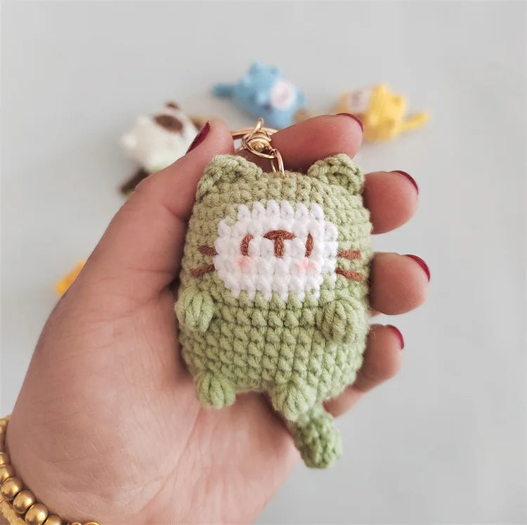 Exquisite Kitten Crochet Keychain Cute Cat Bag Charm