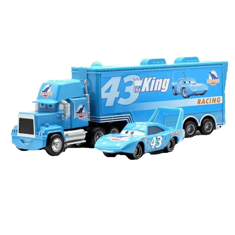 Disney Pixar Cars Toys Lightning McQueen Jackson Diecast Vehicle King Mike Uncle 1:43 Truck Trailer Model Toy Gifts