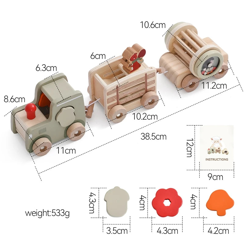 Wooden Montessori Train Learning Toy for Toddlers and Preschool Kids