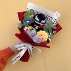 Amine Super Hero Spider-Man Stuffed Plush Dolls Creative Handmade Bouquets for Boys Graduation Christmas Birthday Gifts