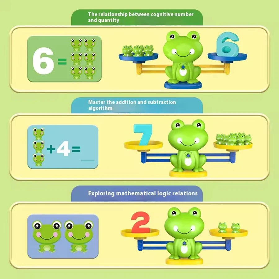 Frog Balance Math Toy Montessori Learning Game for Kids