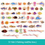 Wooden Magnetic Fishing Toy Montessori Marine Cognition Hand Eye Coordination Kids Early Educational Parent Child Birthday Gifts
