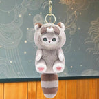 Long Tail Cat Plush Keychain Cute Animal Bag Charm