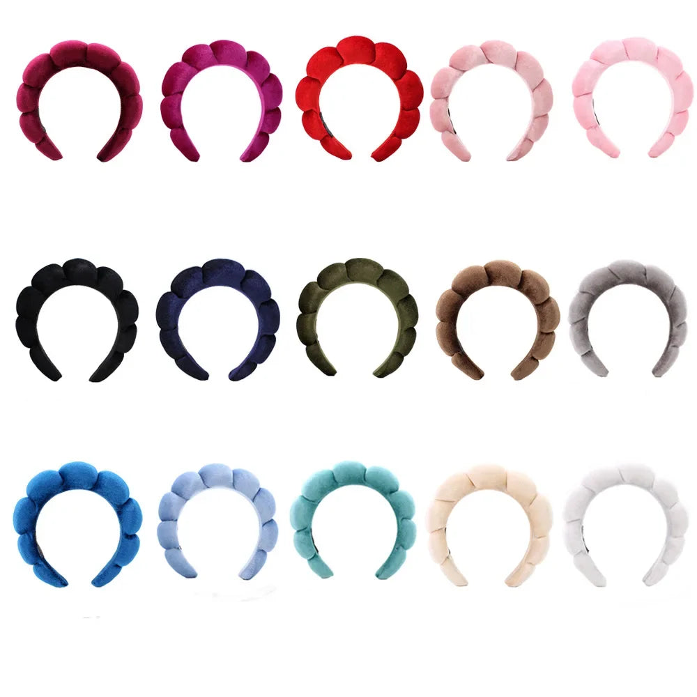 Velvet Sponge Spa Headband for Face Washing & Skincare