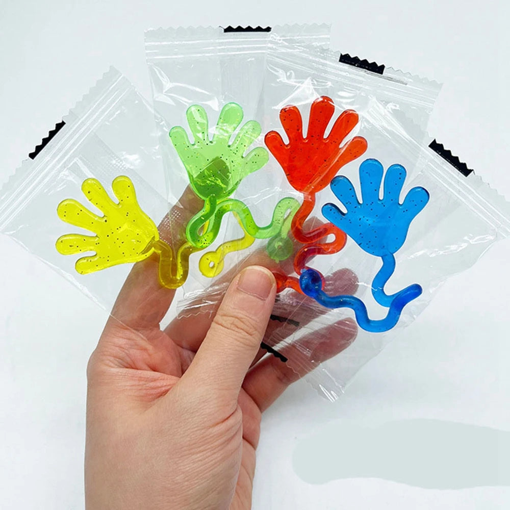 Glitter Sticky Hands Toy Set – Stretchy Sensory Party Favors