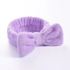 Coral Fleece Bow Spa Makeup Headband for Women