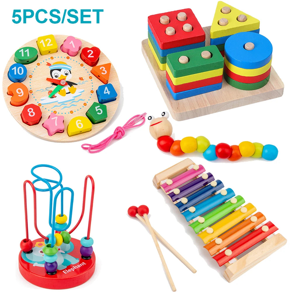 Montessori 3D Wooden Puzzle Educational Learning Toy for Kids