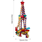 Natural Wood Rope Bird Climbing Toy for Parrots and Small Birds