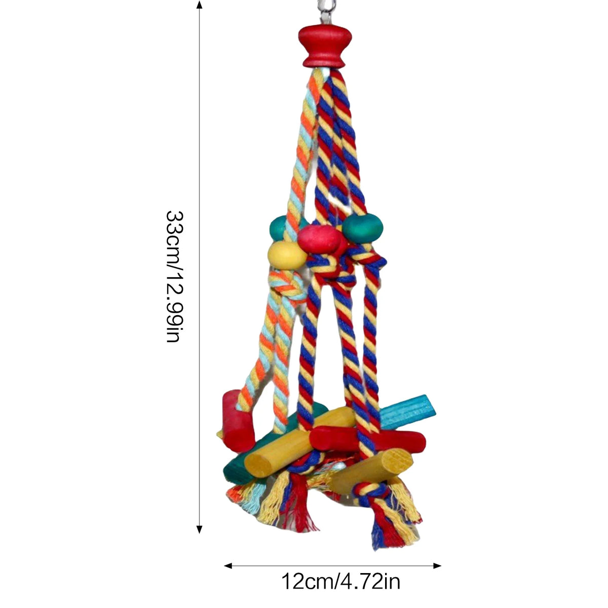 Natural Wood Rope Bird Climbing Toy for Parrots and Small Birds