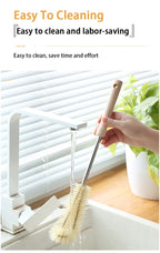 Kitchen Cleaning Tools Drink Bottles Glass Scrubbers Cleaning Brush Wooden Bottle Cleaning Brush with Long Handle