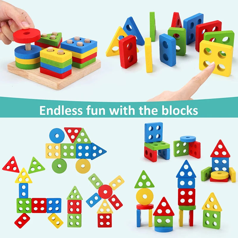 Montessori 3D Wooden Puzzle Educational Learning Toy for Kids