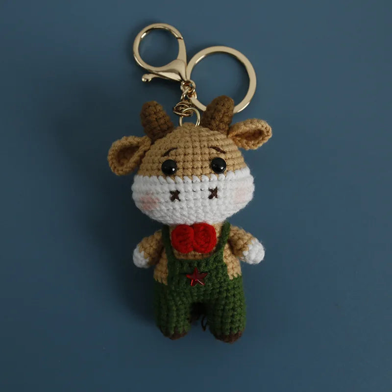 Cute Puppy Crochet Keychain Handmade Dog Bag Charm